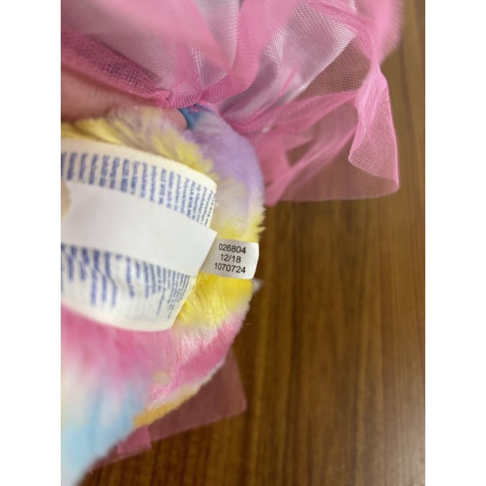 Build A Bear Rainbow Bunny Rabbit Pastel Polka Dot 2018 w/ Candy Tulle Dress - Picture 14 of 14